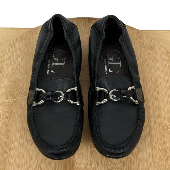 AGL Attilio Giusti Leombruni Black Leather Horse Bit Loafer EU Size 38.5 US 8.5 - Picture 1 of 14